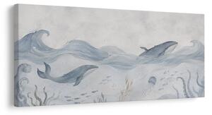 Quadro su tela – Mondo sottomarino con balene