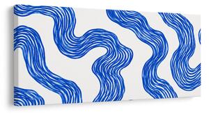 Quadro su tela – Linee ondulate blu dinamiche