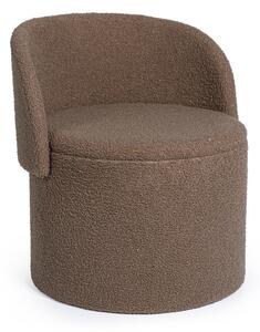 Poggiapiedi grigio tortora con rivestimento in bouclé Anthea – Yes Everyday