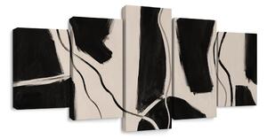 Quadri 5 pezzi – Linee nere astratte