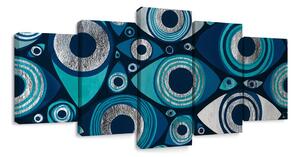 Quadri 5 pezzi – Occhi astratti blu