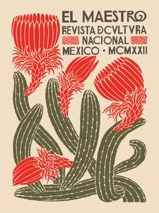 Riproduzione El Maestro Magazine Cover No 4 Mexican Art Cactus, (30 x 40 cm)