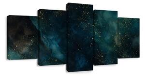 Quadri 5 pezzi – Nebulosa notturna dorata