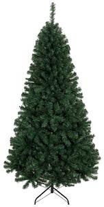 Albero di Natale Artificiale 98x98x200 cm con 1000 Rami Ignifughi e Base Pieghevole in Metallo Verde