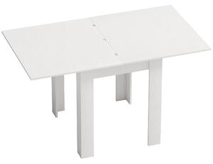 Tavolo Allungabile per 4-6 Persone 140x80x77,5 cm in Truciolato e Acciaio Bianco Effetto Legno