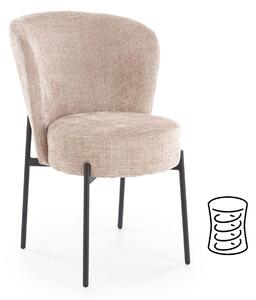 Sedia K590 in tessuto CREMONA color beige con struttura nera – 55x66x80 cm