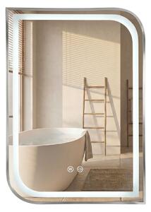 Specchio LED ZONE con cornice Nickel spazzolato – 70x50 cm