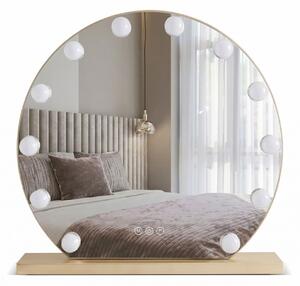 Specchio LED Hollywood rotondo L.Gold con illuminazione – Ø50 cm