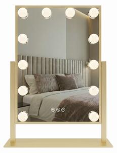 Specchio cosmetico LED Hollywood L.Gold con illuminazione – 30x40 cm