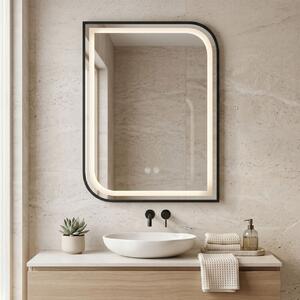 Specchio LED ZONE con cornice nera – 70x50 cm