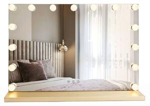 Specchio LED Hollywood L.Gold con illuminazione – 58x12x45 cm