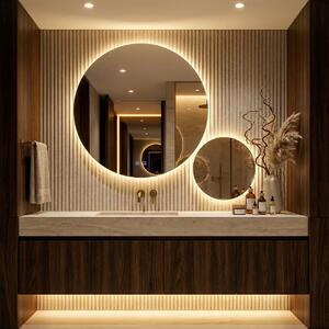 Set di specchi LED R-9045 con illuminazione – Ø90 cm + Ø45 cm