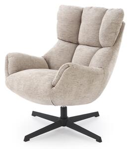 Poltrona girevole Orinoko in tessuto beige – H87 cm
