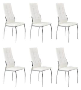 Set di 6 sedie K209 in ecopelle bianca