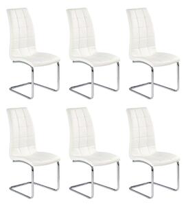 Set di 6 sedie K147 in ecopelle bianco