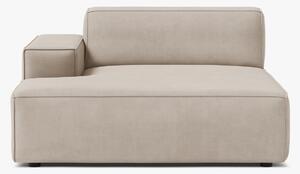 Modulo chaise longue Jodie con bracciolo in velluto – L162 cm