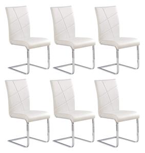 Set di 6 sedie K108 in ecopelle bianco