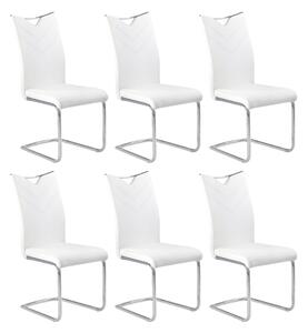 Set di 6 sedie K224 in ecopelle bianca