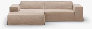 Divano angolare modulare Jodie con copertura in tessuto Lins – L224 cm