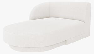 Chaise longue modulare Miley con bracciolo in bouclé – L156 cm