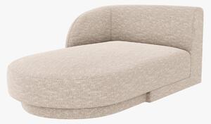 Chaise longue modulare Miley con bracciolo in tessuto – L156 cm