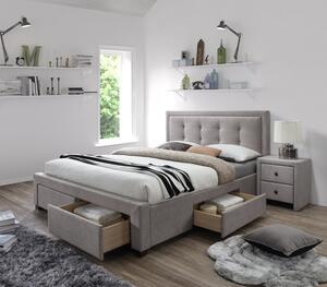 Letto Evora in tessuto beige con 4 cassetti – 160×200 cm
