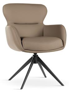 Sedia girevole Heather moka/nero – 62x64x87 cm