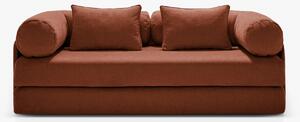 Divano letto Dreamy 3 posti in tessuto strutturato – L206 cm
