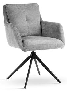 Sedia girevole Monica grigio/nero – 61x66x87 cm