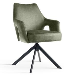 Sedia girevole Vesper verde/nero – 58x62x84 cm