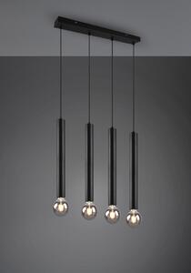 Lampada a sospensione, metallo nero opaco, regolabile in altezza, H 150 cm