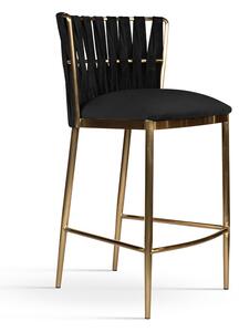 Sgabello da bar Hordia 60 nero/oro spazzolato – 53x53x99 cm