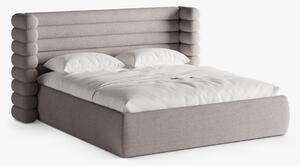 Letto imbottito Mount con contenitore in bouclé Coral - 200x200 cm