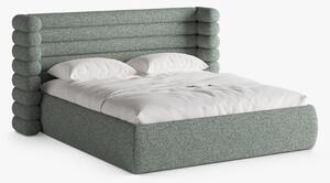 Letto imbottito Mount con contenitore in tessuto strutturato Puente – 200x200 cm