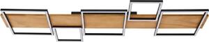 Lindby Lampada da soffitto a LED Galad, nero, legno, 5 sezioni, 140 cm