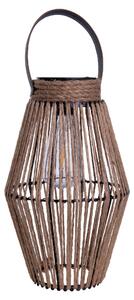 Lampada solare a LED, lanterna, metallo e tessuto, IP44, H 30 cm