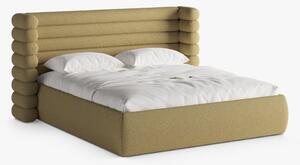 Letto imbottito Mount con contenitore in tessuto strutturato Puente - 160x200 cm