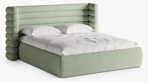 Letto imbottito Mount con contenitore in bouclé Coral - 180x200 cm