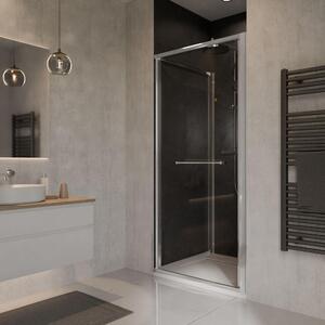 Porta scorrevole a battente Schulte per nicchia 70x190 cm Sunny, vetro di sicurezza temperato con rivestimento nano-technologico Fixil, profilo effetto cromo, senza battuta