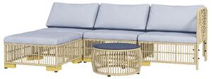 Set di mobili da giardino in rattan Outsunny, composto da 5 pezzi. Set di mobili per balcone, divano con cuscini