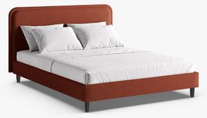Letto imbottito Aveline in tessuto strutturato Wind - 160x200 cm