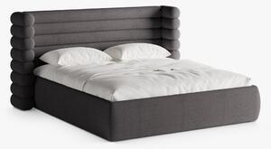 Letto imbottito Mount con contenitore in bouclé Coral - 160x200 cm