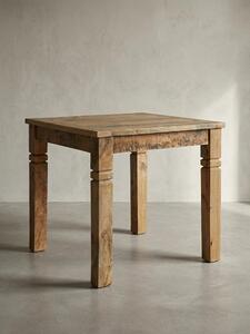 Tavolo da pranzo WL5.077 Marrone 80 x 80 x 76 cm Legno massello di mango, Design rustico Tavolo da pranzo massiccio, Tavolo quadrato per sala da pranzo, Tavolo da cucina per 4 persone, Tavolo rustico in legno piccolo