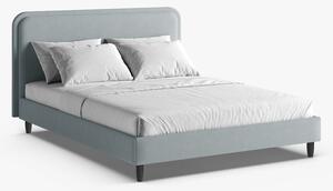 Letto imbottito Aveline in tessuto strutturato Wind - 140x200 cm