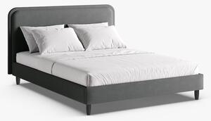 Letto imbottito Aveline in tessuto strutturato Wind - 200x200 cm