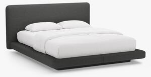 Letto imbottito Linea in tessuto strutturato Moly - 200x200 cm