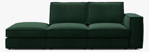 Divano Pola 2 posti con pouf in velluto – 259x103x88 cm