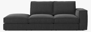 Divano Pola 2 posti con pouf in tessuto strutturato – 259x103x88 cm