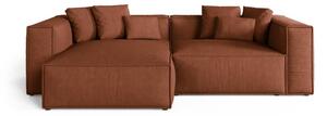 Divano angolare Aveiro 3 posti in tessuto strutturato - 167x86x254