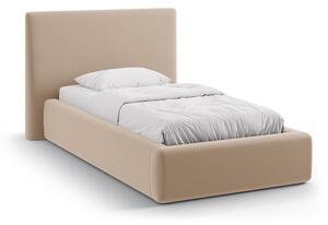 Letto Asti in velluto con contenitore e testiera imbottita - 90×200 cm